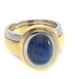 Ring: ehemals sehr teurer, Bicolor-Goldschmiedering mit großem, wertvollen natürlichen Saphir von ca. 4,5ct - photo 1