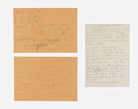 Beuys, Joseph. Konvolut von zwei Zeichnungen und einem handschriftlichen Text - photo 1