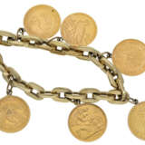 Armband: goldenes Münzarmband mit unterschiedlichen Goldmünzen, vintage Handarbeit - photo 1