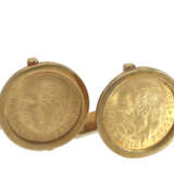 Manschettenknöpfe: vintage Manschettenknöpfe mit mexikanischen Goldmünzen - photo 1