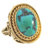 Ring: dekorativer Goldschmiedering, Türkis mit schöner Matrix, Handarbeit, 50er/60er-Jahre - photo 1