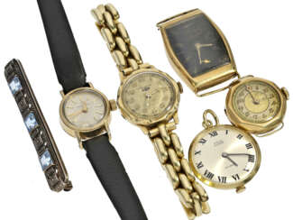 Armbanduhr: Konvolut vintage Schmuck/Damenuhren