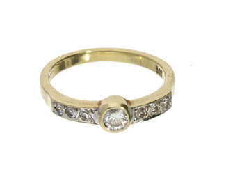 Ring: handgearbeiteter vintage Diamantring, 14K Gold