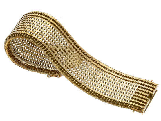Armband: außergewöhnliches, breites und schweres vintage Goldschmiedearmband, 14K Gold - фото 1