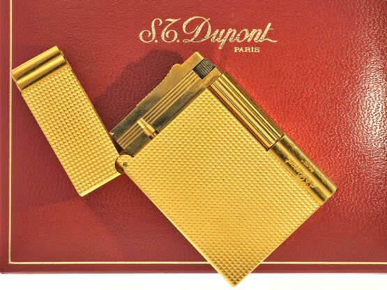 Feuerzeug: gut erhaltenes Dupont Feuerzeug mit originaler Box und Papieren, vintage - Foto 1