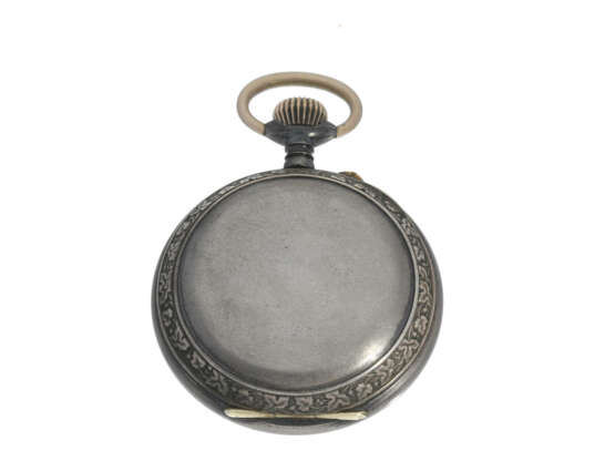 Taschenuhr: seltene, dekorative und ungewöhnliche astronomische Taschenuhr mit Stahlgehäuse, ca. 1890 - photo 3