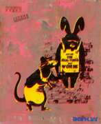Not Banksy. 11th Hour WORSE RAT & CHIMP "original"
