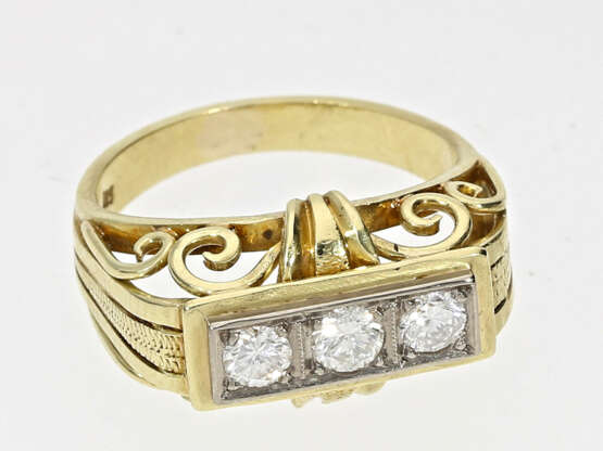 Ring: goldener, ausgefallener Damenring im Stil des Art déco, ca. 1950 - photo 2