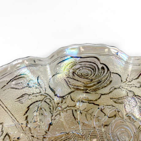 Plate “Serving plate Luster Rose. USA, Imperial, carnival glass, handmade, 1906-1920”, Imperial Glass Company, Mixed media, 1906 - photo 3