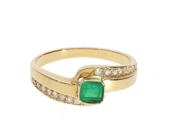 Ring: vintage Smaragd/Brillant-Goldschmiedering - фото 1