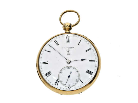 Taschenuhr: hochwertige englische Taschenuhr, königlicher Chronometermacher E.D. Johnson London, 18K Hallmarks 1863 - photo 1
