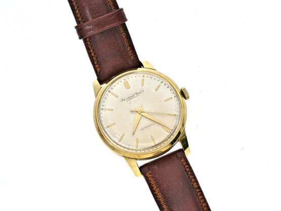 Armbanduhr: feine vintage IWC Automatik mit Zentralsekunde in hochwertiger 18K Goldausführung, Schaffhausen 1952 - Foto 1