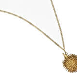 Kette/Anhänger: goldene Collierkette mit interessanten und außergewöhnlichen Anhänger, Motiv "Igel" - фото 1