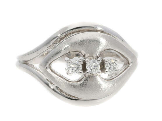 Ring: neuwertiger, dekorativer vintage Brillant/Designer-Ring aus 14K Weißgold - фото 1