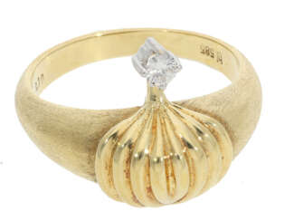 Ring: ausgefallener vintage Diamant/Goldschmiedering, neuwertig
