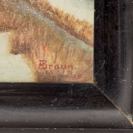 BRAUN, A./B.? (Künstler/in 19./20. Jahrhundert), "Winter-Sonnenuntergang im Steinlachthal", - фото 3