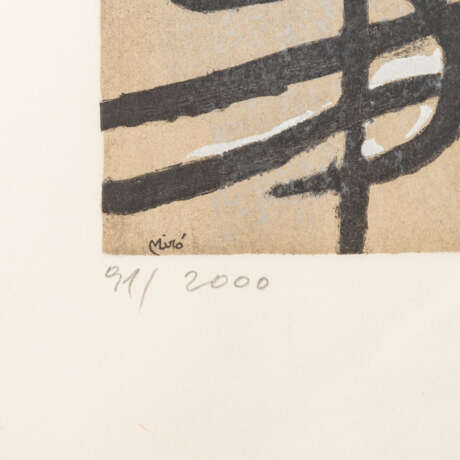 MIRÓ, Joan, NACH (1893-1983), 5 Farblithographien "Figürliche Komposition", - фото 6