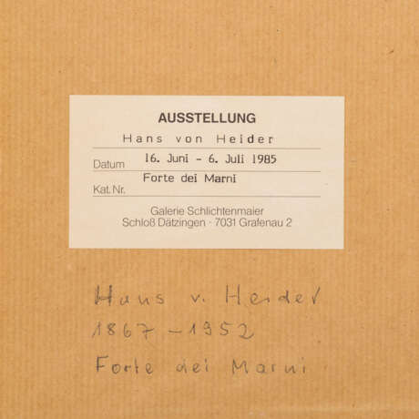 HEIDER, HANS von (1867-1952), "Forte dei Marni", - Foto 5