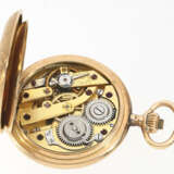 Taschenuhr: sehr feine Gold/Emaille-Damenuhr, seltene Halbsavonnette, um 1900 - Foto 3
