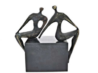Bronze: Skulptur/Statue modern, abstrakt, Paar