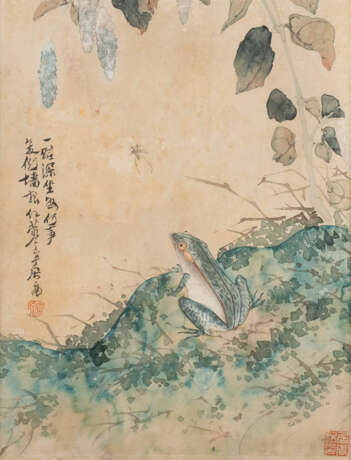 AQUARELLIERTE LITHOGRAPHIE: FROSCH China - photo 1