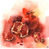 Design Painting “Pomegranate”, Paper, Watercolor, Contemporary art, Still life, 2020 - photo 1
