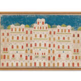 TWO INDIAN ARCHITECTURAL PAINTINGS OF PALACE GARDENS - photo 2