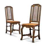 A PAIR OF ANGLO-DUTCH BLACK-AND-GILT-JAPANNED AND LEAF-DECOUPAGE SIDE CHAIRS - фото 1