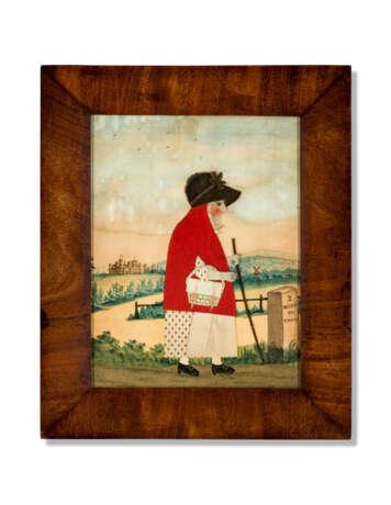 Smart, George. A PAIR OF REGENCY CUT-FELT COLLAGE PICTURES OF THE GOOSE WOMAN AND 'OLD BRIGHT' THE POSTMAN OF FRANT - photo 2