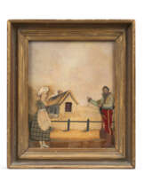 A REGENCY CUT-PAPER AND COLLAGE ARTICULATED-PICTURE OF THE SOLDIER AND THE MAID