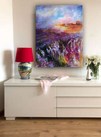 Painting “lavender sky”, Canvas, Oil paint, Expressionist, Landscape painting, 2020 - photo 2