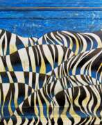 Animaliste. Blue zebra on a blue background