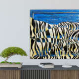 Gemälde „Blaues Zebra auf einem blauen Hintergrund“, Karton, Ölfarbe, Surrealismus, Animalistisches, 2012 - Foto 3