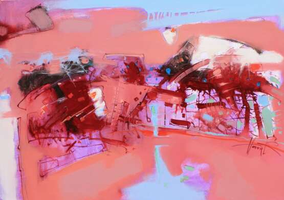 Design Painting “Pink glasses”, Canvas, Oil paint, Abstractionism, 2020 - photo 1