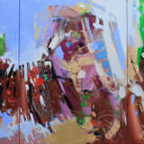 Интерьерная картина «Параллельная реальность, триптих», Холст, Масляные краски, Абстракционизм, 2020 г. - фото 1