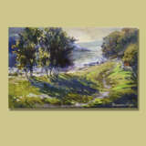 Painting “October 2020. Before sunset. Stroenets”, Canvas, Oil paint, Impressionist, Landscape painting, 2020 - photo 2