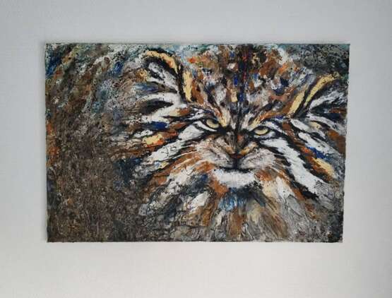 Painting “Manul”, Mixed medium, Oil paint, Expressionist, 2014 - photo 1