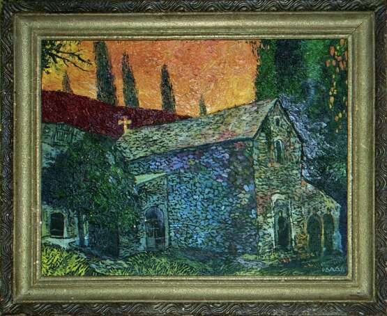 Painting “Ancient temple in Gagra”, Canvas, Oil paint, Contemporary realism, Landscape painting, 1996 - photo 1