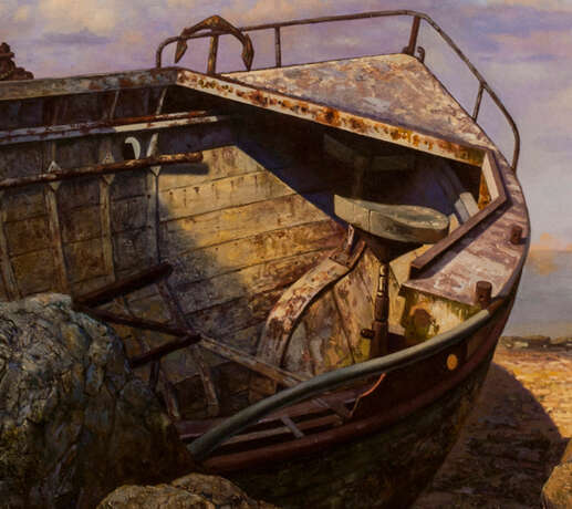 Картина «Старая лодка . Созерцание», Холст, Масляные краски, Сюрреализм, Морской пейзаж, Россия, 2017 г. - фото 2
