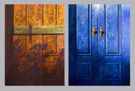 Painting “Diptych. Doors to the past and the future”, Canvas, Oil paint, Surrealism, Mythological, Russia, 2016 - photo 1