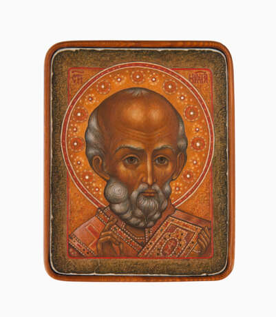 Icon “St. Nicholas”, Mixed media, Religious genre, 2016 - photo 1