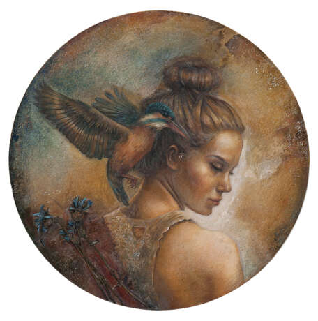 Painting “ZIMORODOK (Kingfisher)”, Mixed media, Romanticism, Mythological, 2016 - photo 1