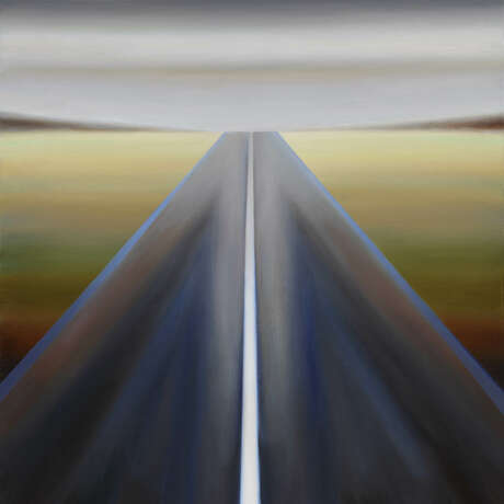 Painting “Cycle Iceland, ROAD”, Canvas, Oil paint, Figurative, Landscape painting, 2020 - photo 1