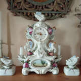 Casket, Mantel clock, Statuette “Day Angel”, Set of 3 pcs., Porcelain, Overglaze painting, Art Nouveau (1880-1910), Pastoral, Russia, 1997 - photo 1