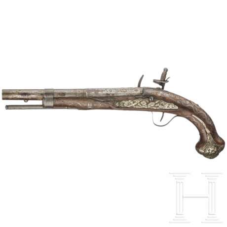 Silbermontierte Steinschlosspistole, balkantürkisch, 19. Jahrhundert - photo 2