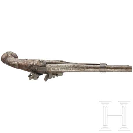 Silbermontierte Steinschlosspistole, balkantürkisch, 19. Jahrhundert - photo 3