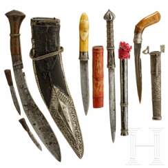 Vier Messer, Nordindien, Hinterindien und Burma, 19. Jahrhundert