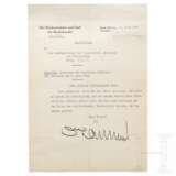 Hans Heinrich Lammers - eigenhändig signiertes Schreiben an Reichsminister Bernhard Rust vom 12. März 1944 - Foto 1