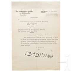 Hans Heinrich Lammers - eigenhändig signiertes Schreiben an Reichsminister Bernhard Rust vom 12. März 1944