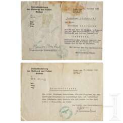 Vorläufiger Ausweis einer Putzfrau bei der Zentralbauleitung der Waffen-SS in Krakau 1943